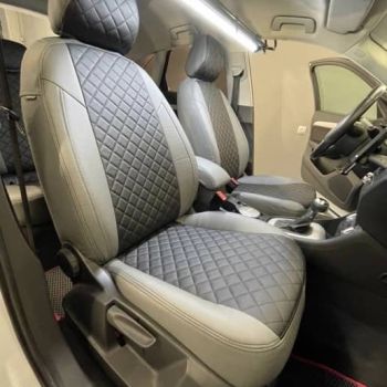 Авточехлы Автопилот серый черный Ромб